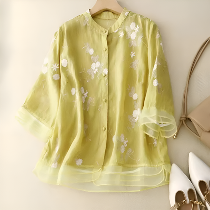 Marie - Floral Button Blouse