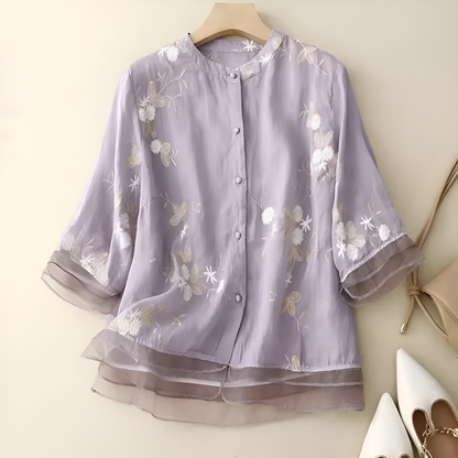 Marie - Floral Button Blouse