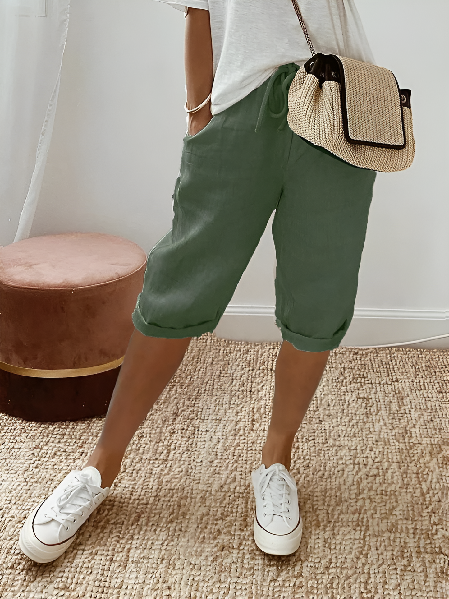 Emma - Cotton-Linen Pants