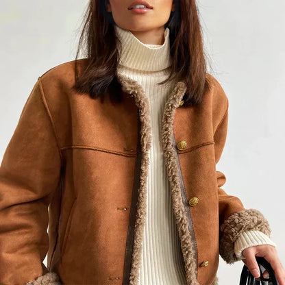 Amanda - Shearling Button Jacket