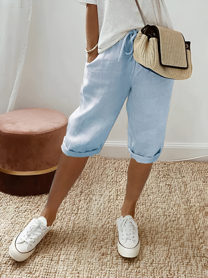 Emma - Cotton-Linen Pants