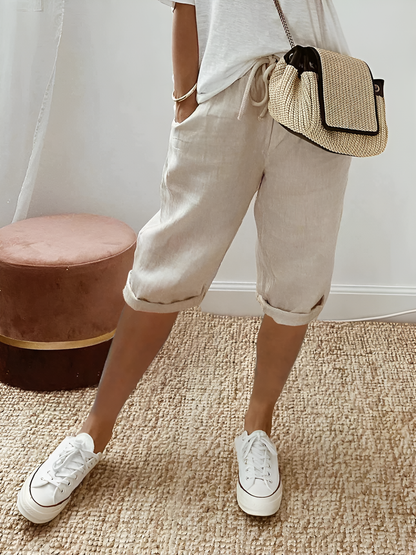 Emma - Cotton-Linen Pants