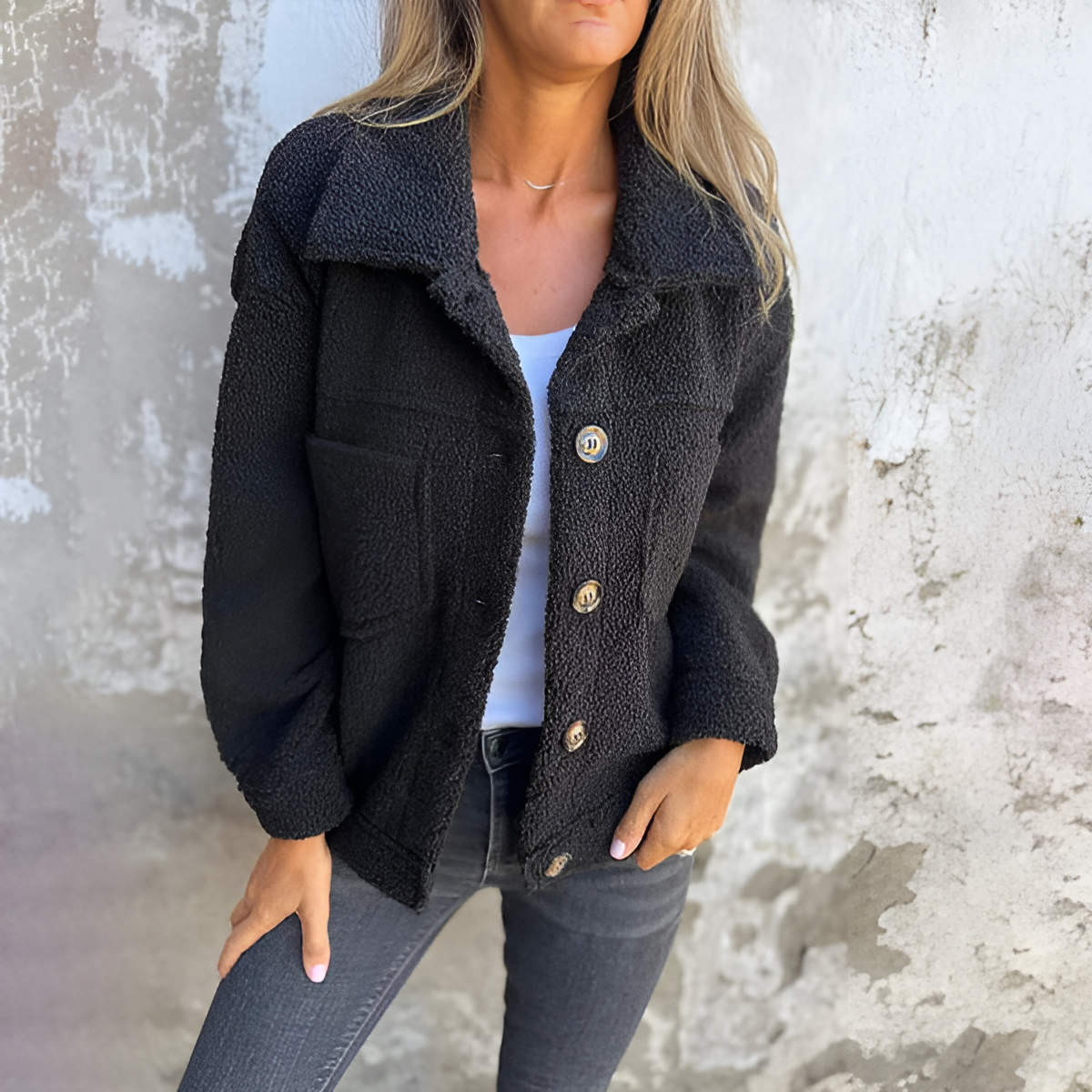 Kayla - Stylish Short Wool Jacket with Lapels